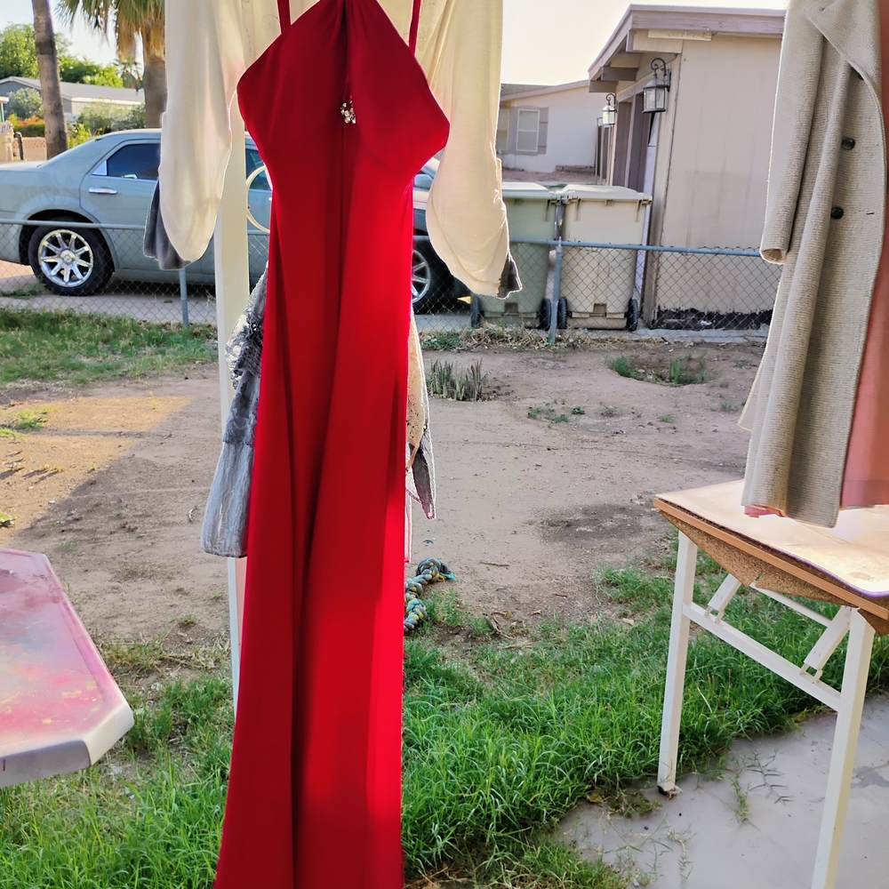 Elegant Red Halter Dress